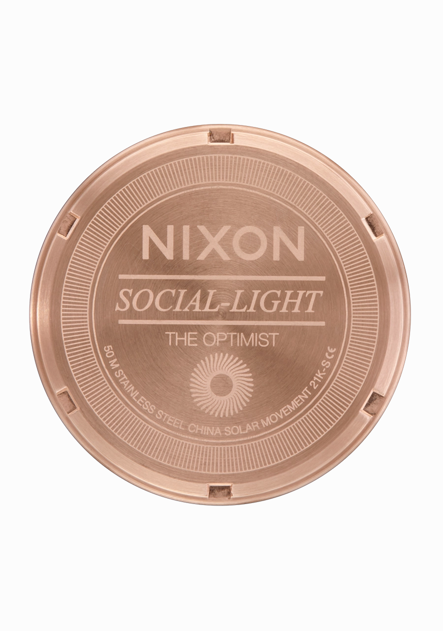 Nixon Optimist Stainless Steel Rose Gold Dial Womens Watch A1342-897-00
