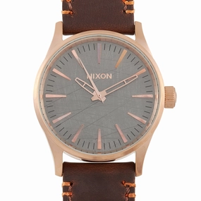 Nixon Sentry 38 Leather Stainless Steel Watch A377 2001