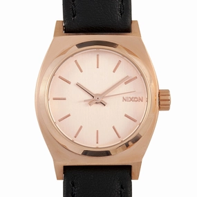 Nixon Small Time Teller Leather All Rose Gold 26 mm Stainless Steel Ladies Watch A509 1932