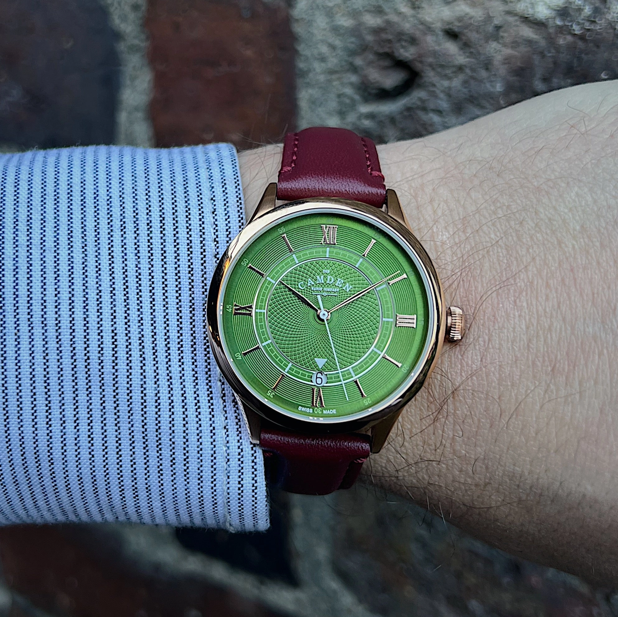 No.274 Automatic Rose gold, green and oxblood