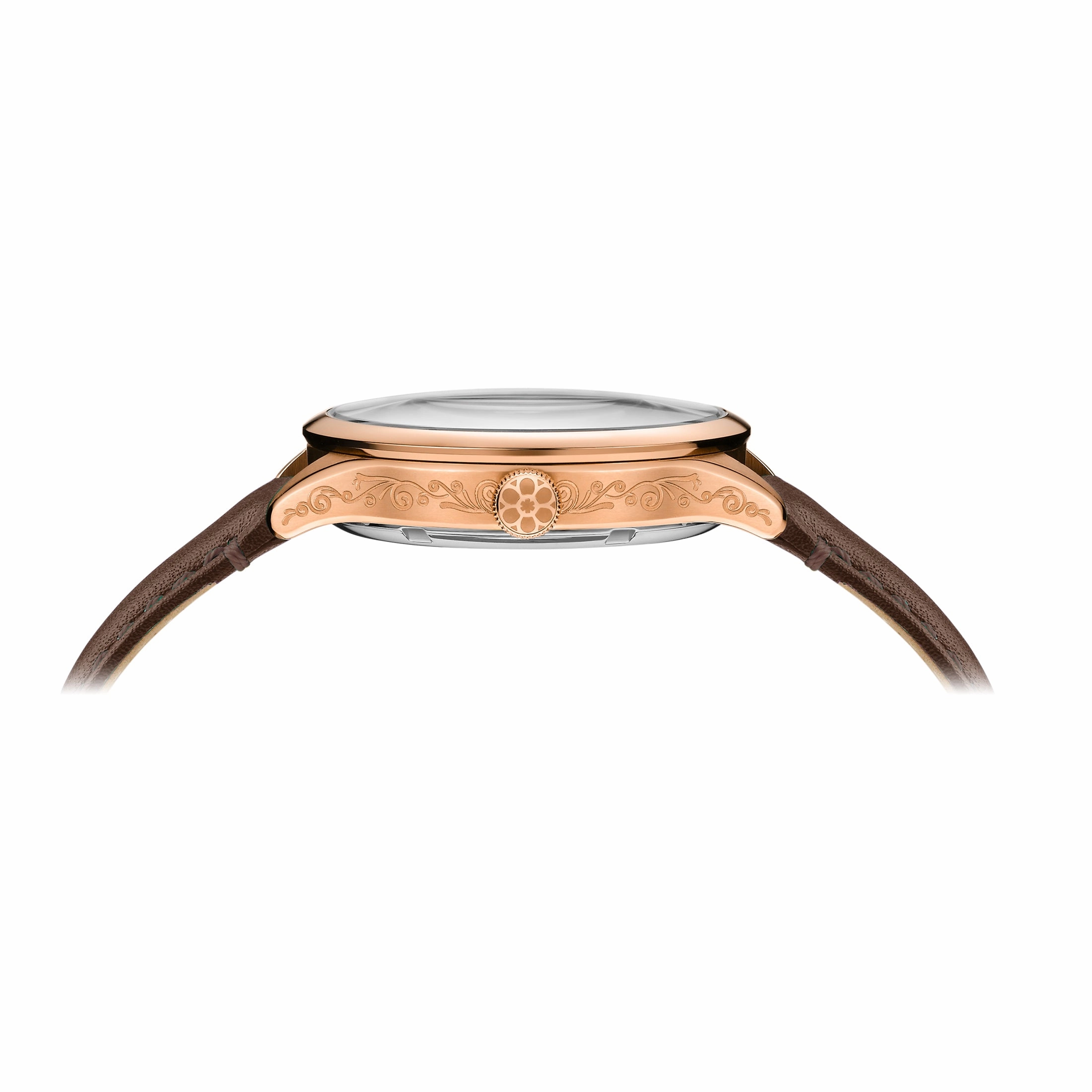 No.274 Open Heart Rose gold, blue and brown