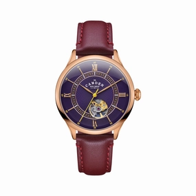 No.274 Open Heart Rose gold, purple and oxblood