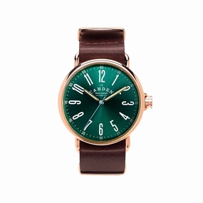 No.88 Rose Gold, Green and Brown Leather