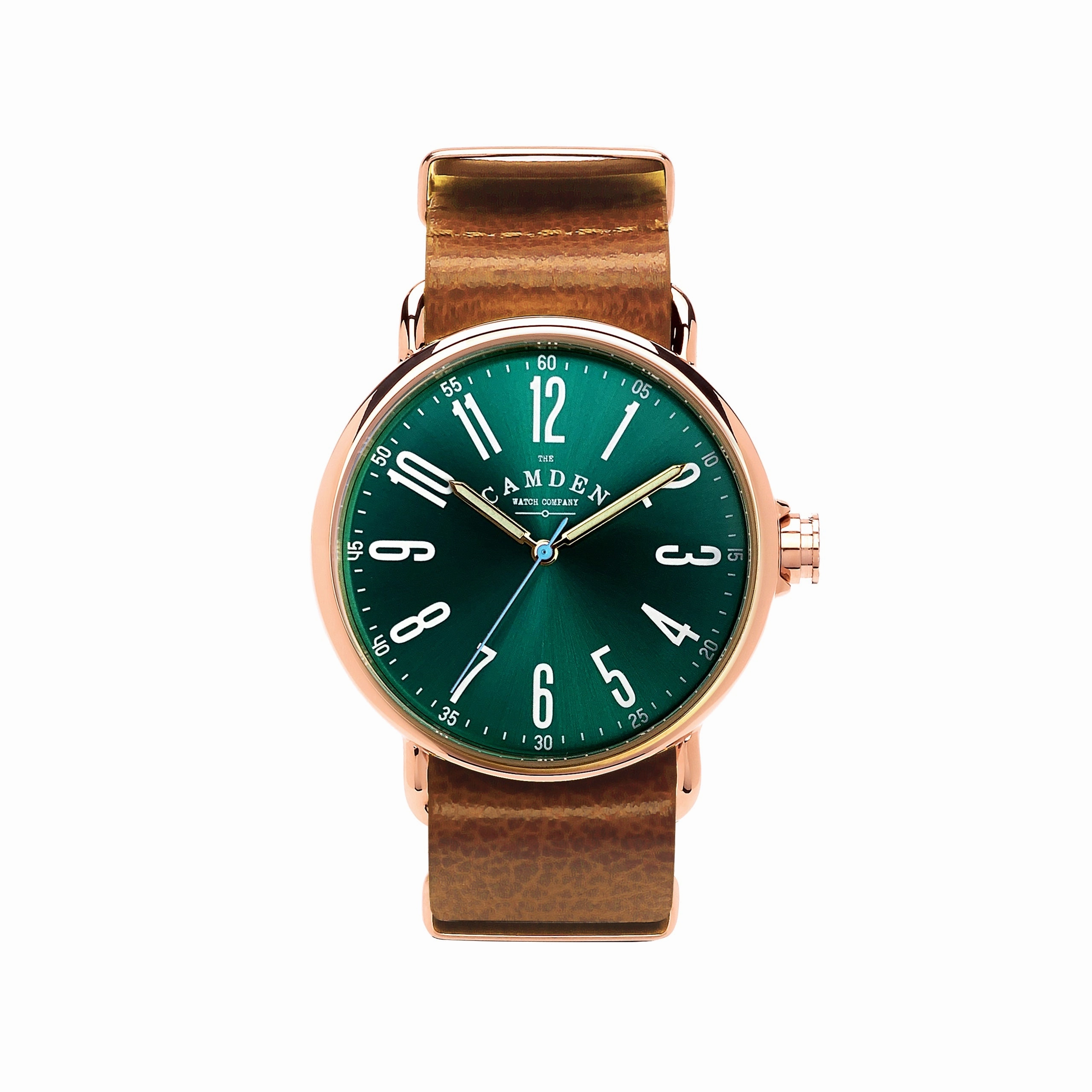 No.88 Rose Gold, Green and Tan Leather