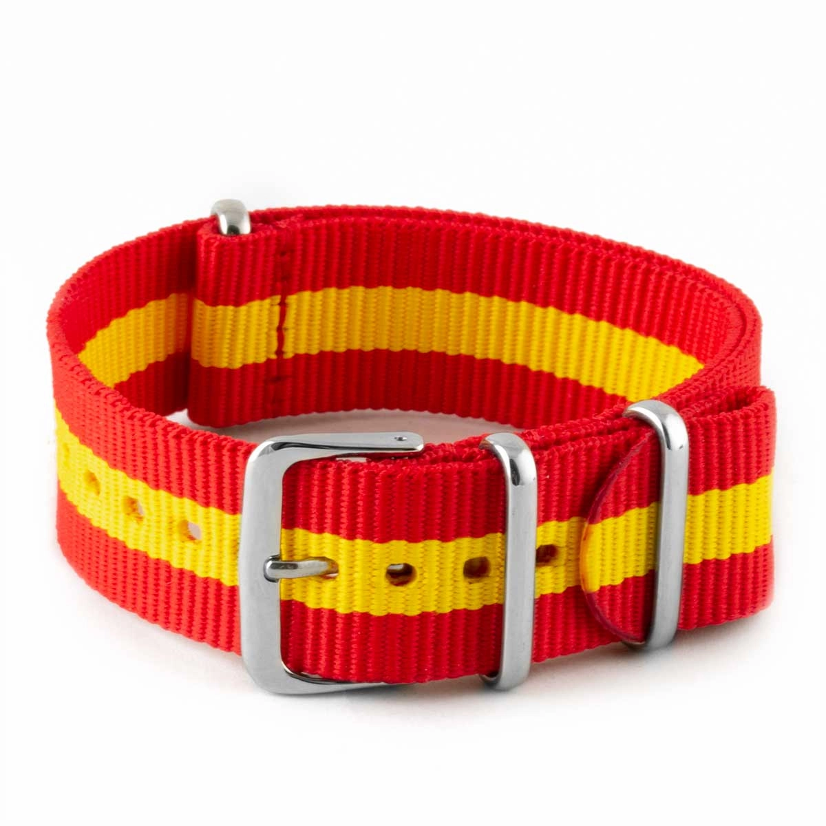 Nylon / fabric nato strap - 2 colors stripes (black, brown, grey, blue, red, white, yellow, beige)