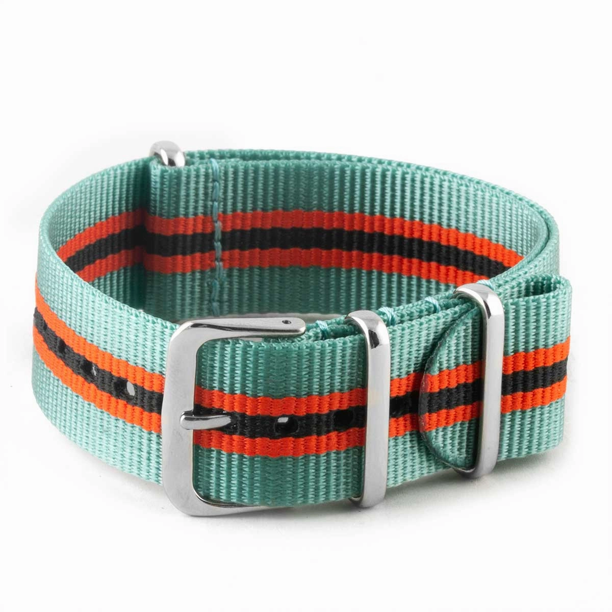 Nylon / fabric nato strap - 3/4 colors stripes (black, brown, blue, red, white, orange, kaki, beige)