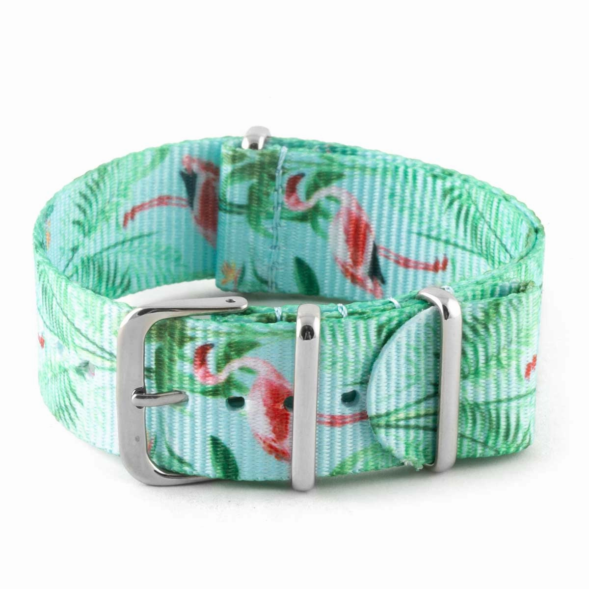 Nylon / fabric nato strap - Exotic (blue, white, grey)