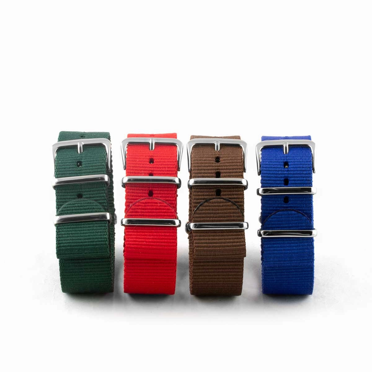 Nylon / fabric nato strap - Plain color (black, brown, grey, blue, red, white, orange, kaki, pink...)