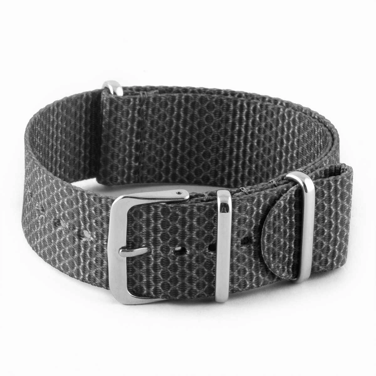 Nylon / fabric nato strap - Wall Street (grey, red, white, blue)