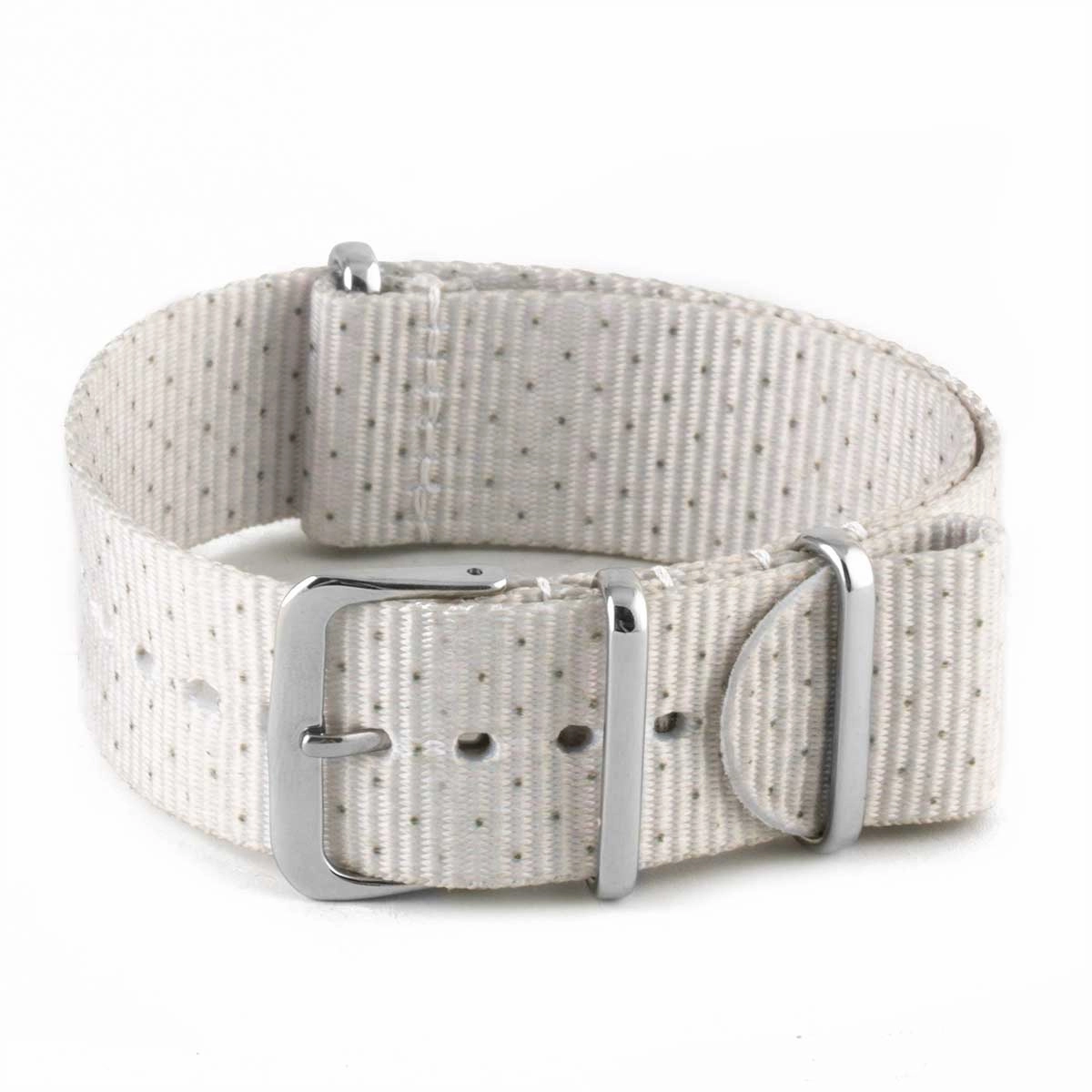 Nylon / fabric nato strap - Wall Street (grey, red, white, blue)