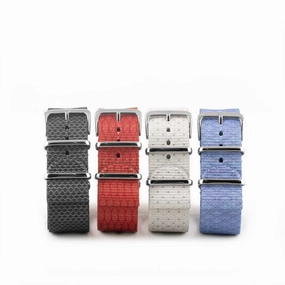 Nylon / fabric nato strap - Wall Street (grey, red, white, blue)