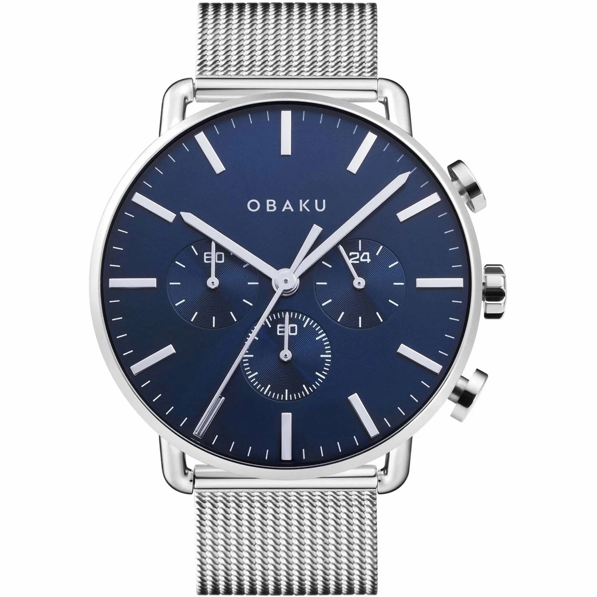 Obaku Men's Watch - Classic Quartz Blue Dial Stainless Steel Bracelet | V232GCCLMC