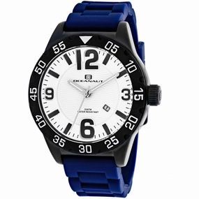 Oceanaut Men's Watch - Aqua One Quartz White Dial Blue Rubber Strap | OC2714