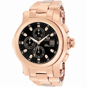 Oceanaut Men's Watch - Baccara XL Black Dial Rose Gold Case Steel Bracelet | OC0827