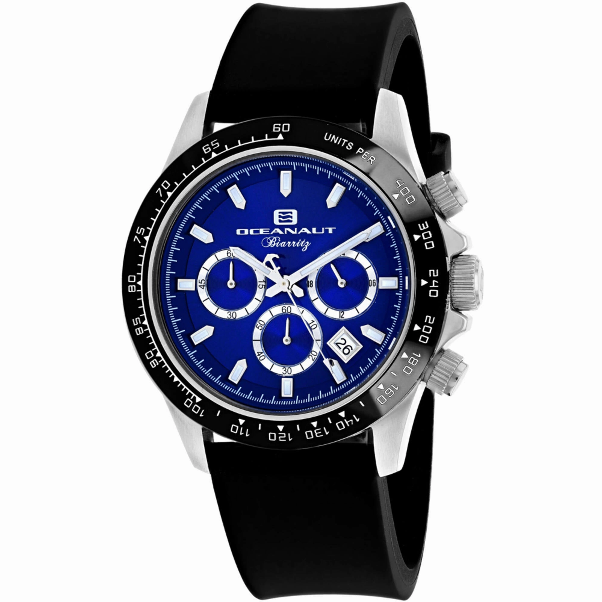 Oceanaut Men's Watch - Biarritz Quartz Blue Dial Black Rubber Strap | OC6113R
