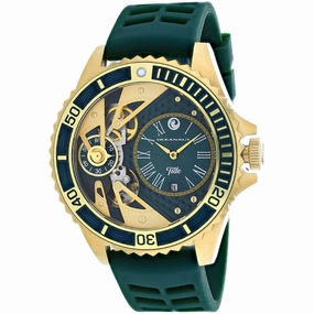 Oceanaut Men's Watch - Tide Quartz Yellow Gold Case Green Dial Rubber Strap | OC0995