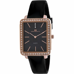 Oceanaut Women's Watch - Adorn Rose Gold Case Black Dial Rubber Strap | OC0275