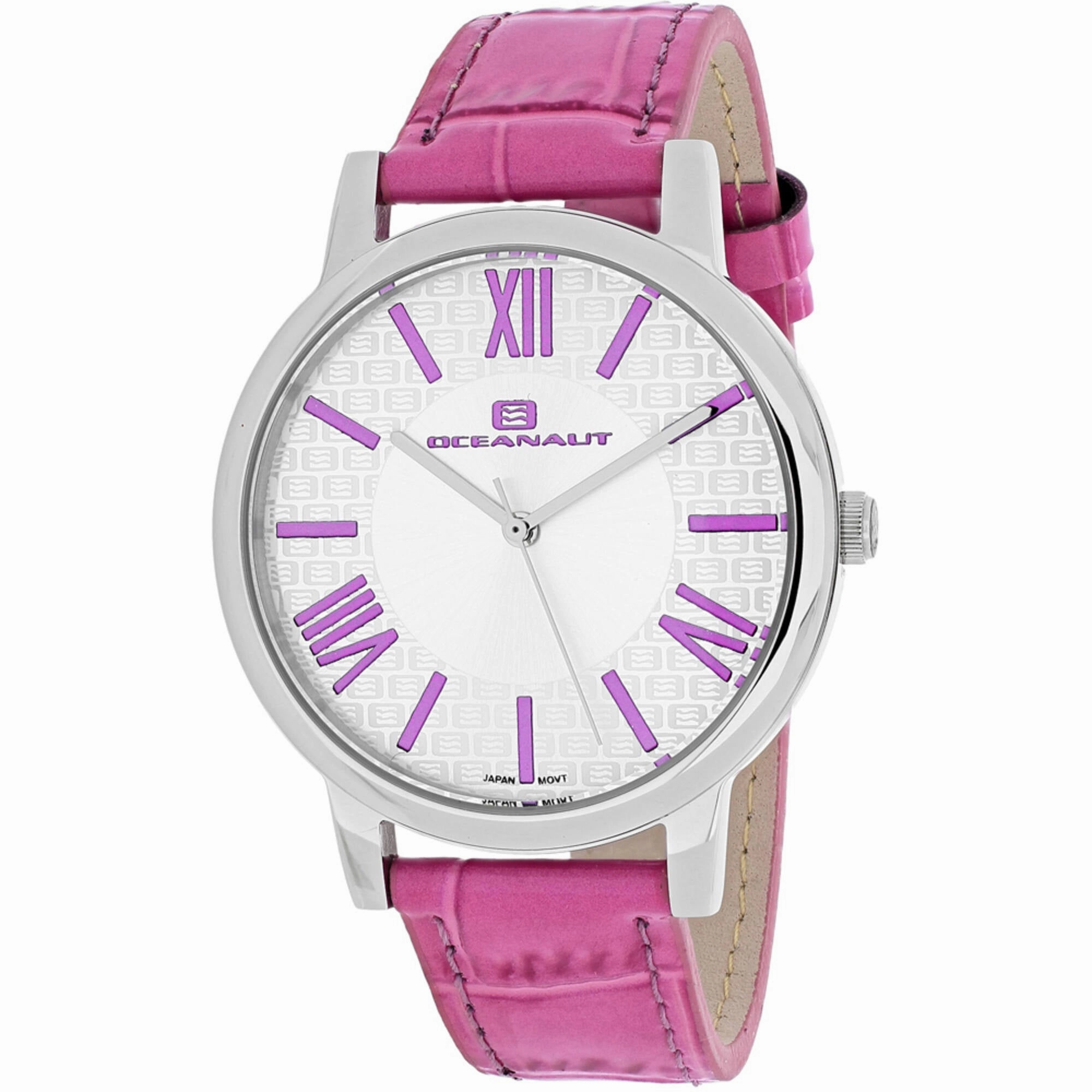 Oceanaut Women's Watch - Moon Silver Tone Case White Dial Leather Strap | OC7210