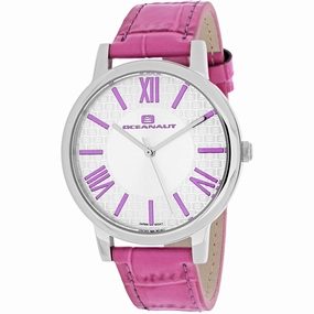 Oceanaut Women's Watch - Moon Silver Tone Case White Dial Leather Strap | OC7210
