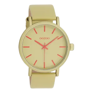 Olive OOZOO watch with leather strap - C11181
