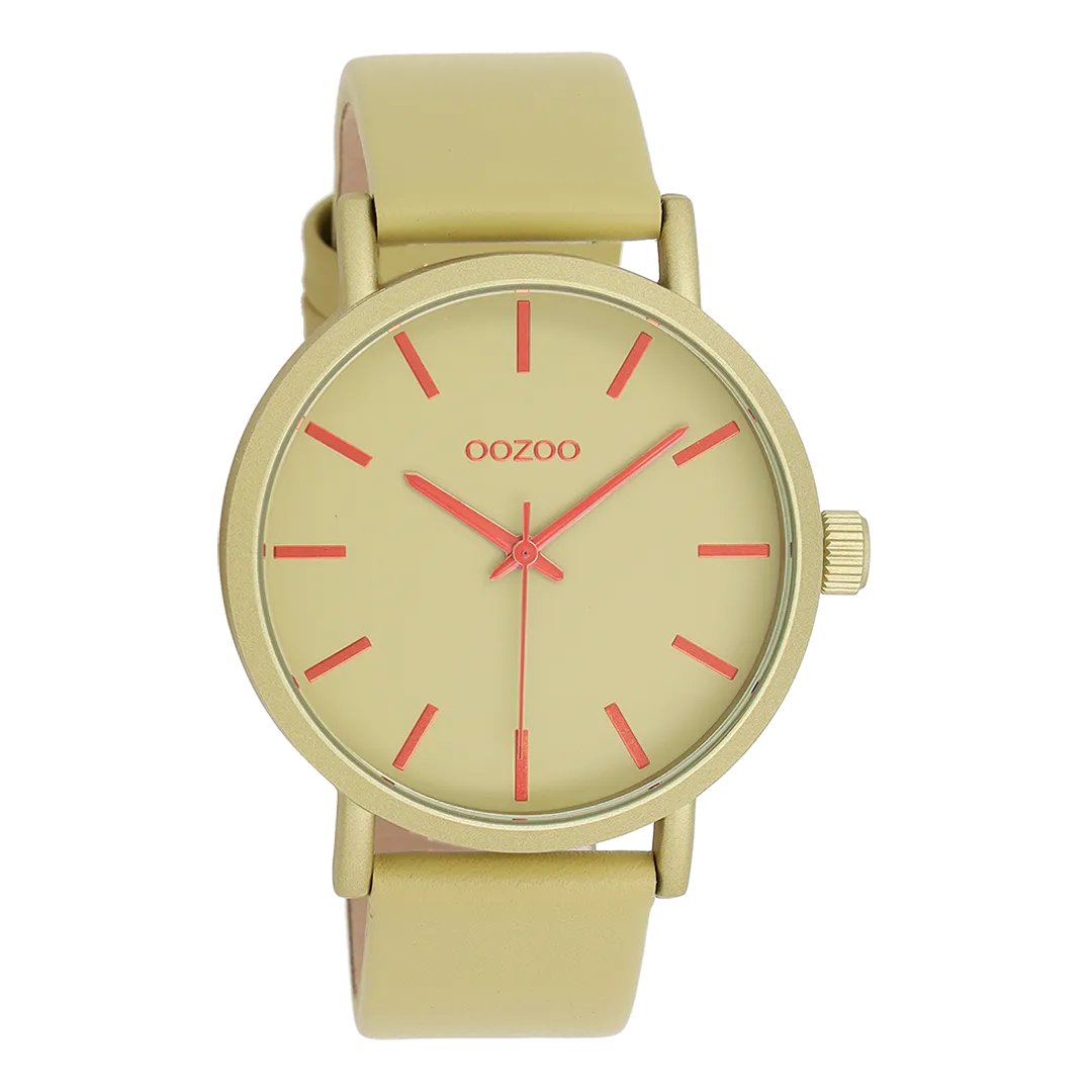 Olive OOZOO watch with leather strap - C11181