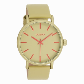 Olive OOZOO watch with leather strap - C11181