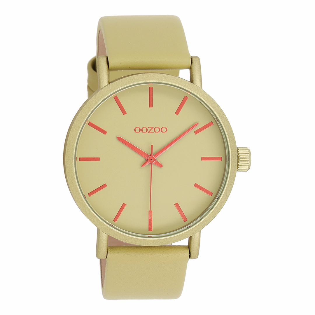 Olive OOZOO watch with leather strap - C11181