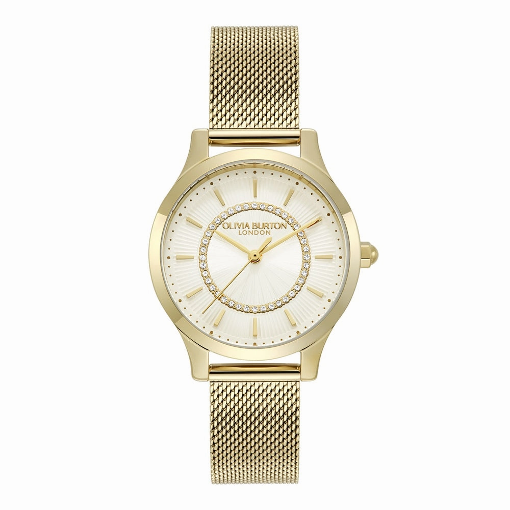Olivia Burton Classic Wonderlust Ivory and Gold Mesh Watch 24000214