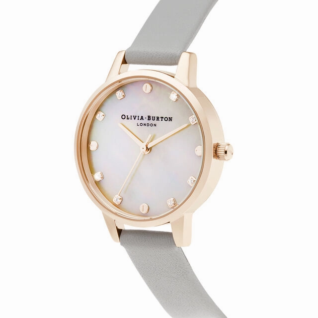 Olivia Burton Mother of Pearl Grey and Rose Ladies Watch OB16SE12