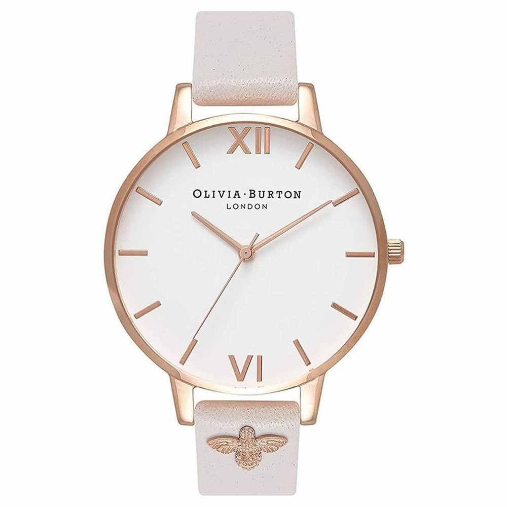 OLIVIA BURTON OB16ES02 3D Bee Embellished Strap White Dial Women's Watch