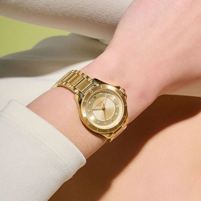 Olivia Burton Sport Luxe Guilloche Gold Ladies Watch 24000040