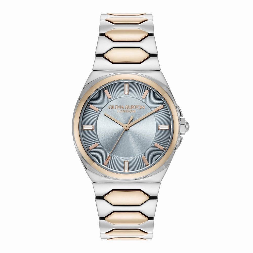 Olivia Burton Sports Luxe Lustre Chalk Blue Two Tone Ladies Watch 24000204