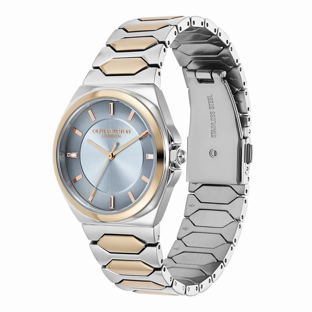 Olivia Burton Sports Luxe Lustre Chalk Blue Two Tone Ladies Watch 24000204