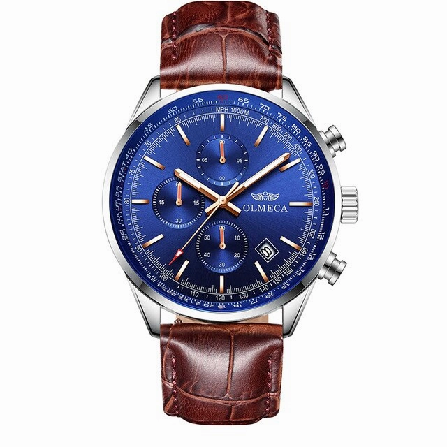 OLMECA Hot Selling Fashion Men&Women Watch Luxury Couple Wristwatches Waterproof Watches Leather Strap Watch Relogio Masculino