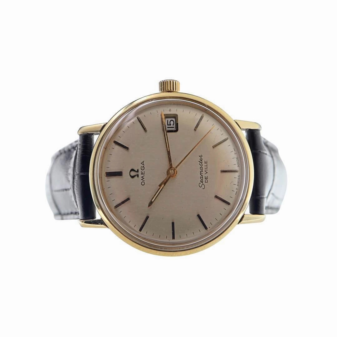 Omega Seamaster De Ville, 14k Gold Cap, Year 1968 Men's Vintage Watch