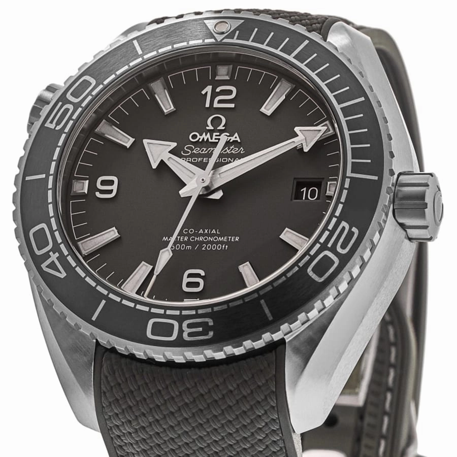 Omega Seamaster Planet Ocean 600M 43.5mm Automatic Grey Dial Rubber Strap Men's Watch 215.32.44.21.01.002