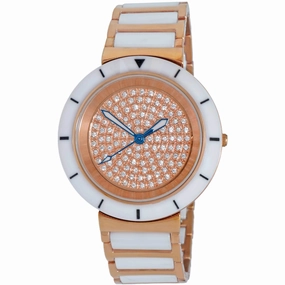Oniss Women's Watch - Toulon Rose Gold Dial Plated Steel, Ceramic Bracelet | ON7262