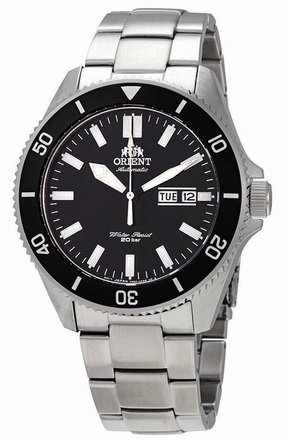 Orient Kanno Automatic Stainless Steel Black Dial Day-Date Divers Mens Watch RA-AA0008B19A