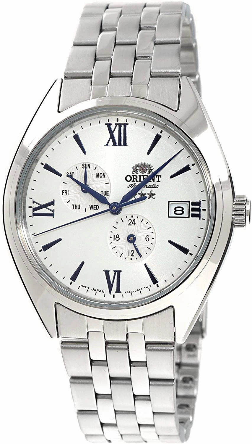 Orient Tristar Automatic Stainless Steel White Dial Day-Date Mens Watch RA-AK0506S10B