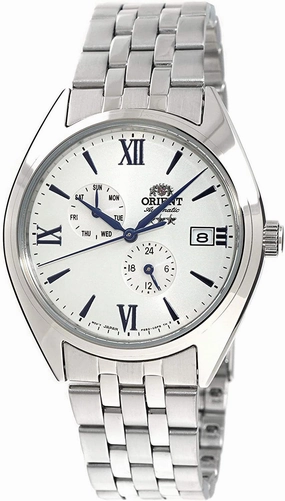 Orient Tristar Automatic Stainless Steel White Dial Day-Date Mens Watch RA-AK0506S10B