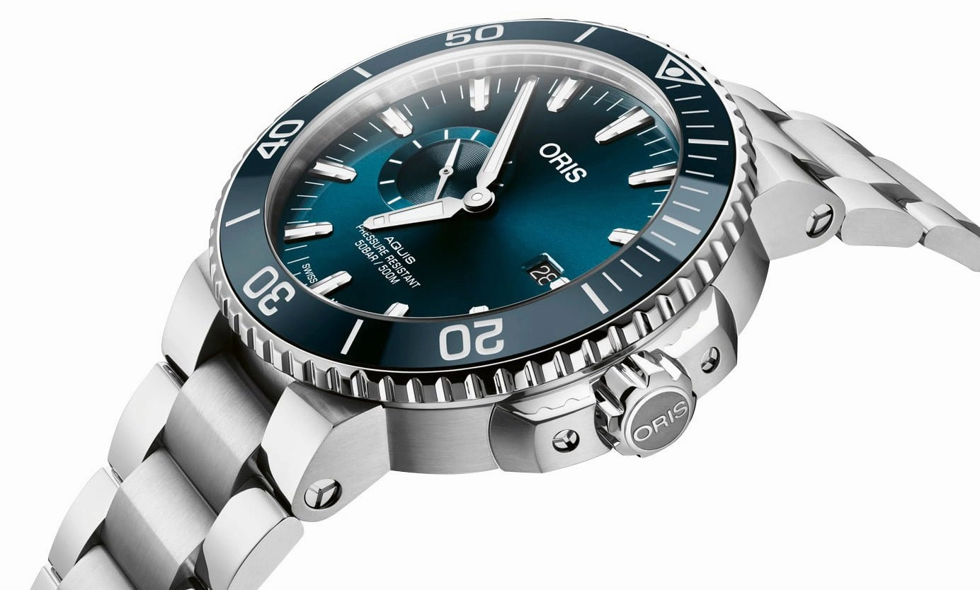 Oris Aquis Automatic Stainless Steel Blue Dial Date Divers Mens Watch 743 7733 4155-MB