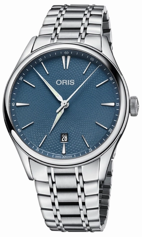 Oris Artelier Date Automatic Stainless Steel Blue Dial Mens Watch 733 7721 4055-07 8 21 88