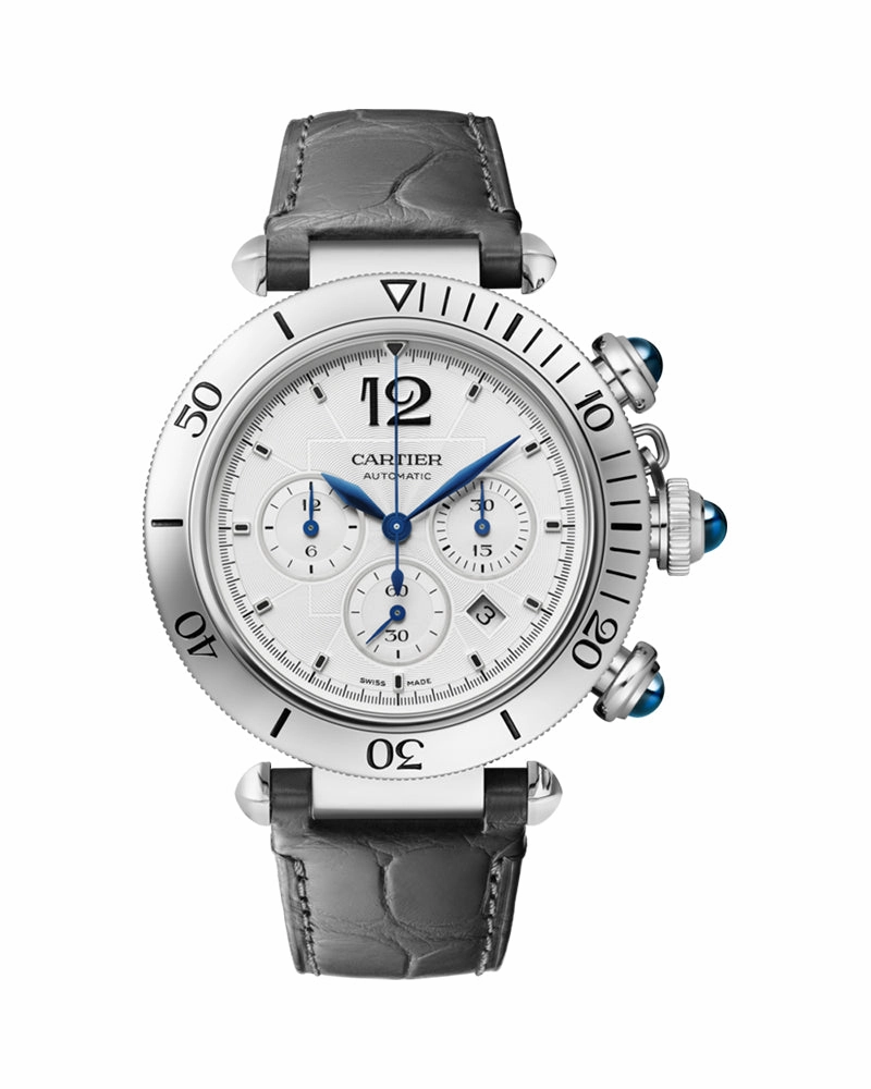 PASHA DE CARTIER ,41 MM, STEEL, INTERCHANGEABLE METAL AND LEATHER STRAPS