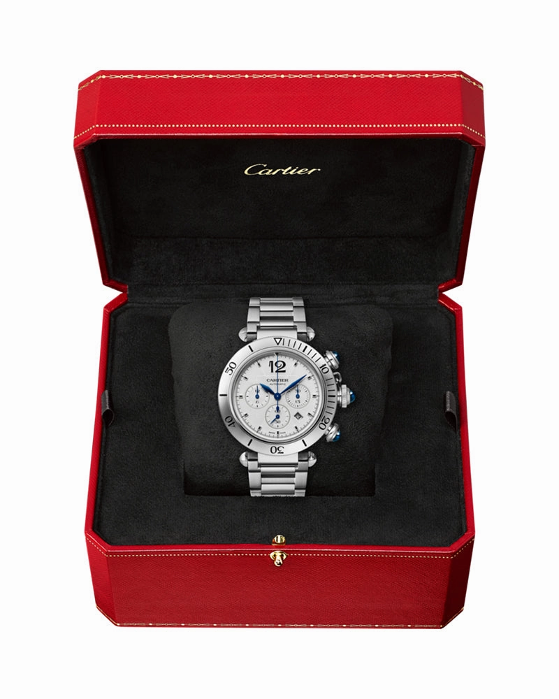 PASHA DE CARTIER ,41 MM, STEEL, INTERCHANGEABLE METAL AND LEATHER STRAPS