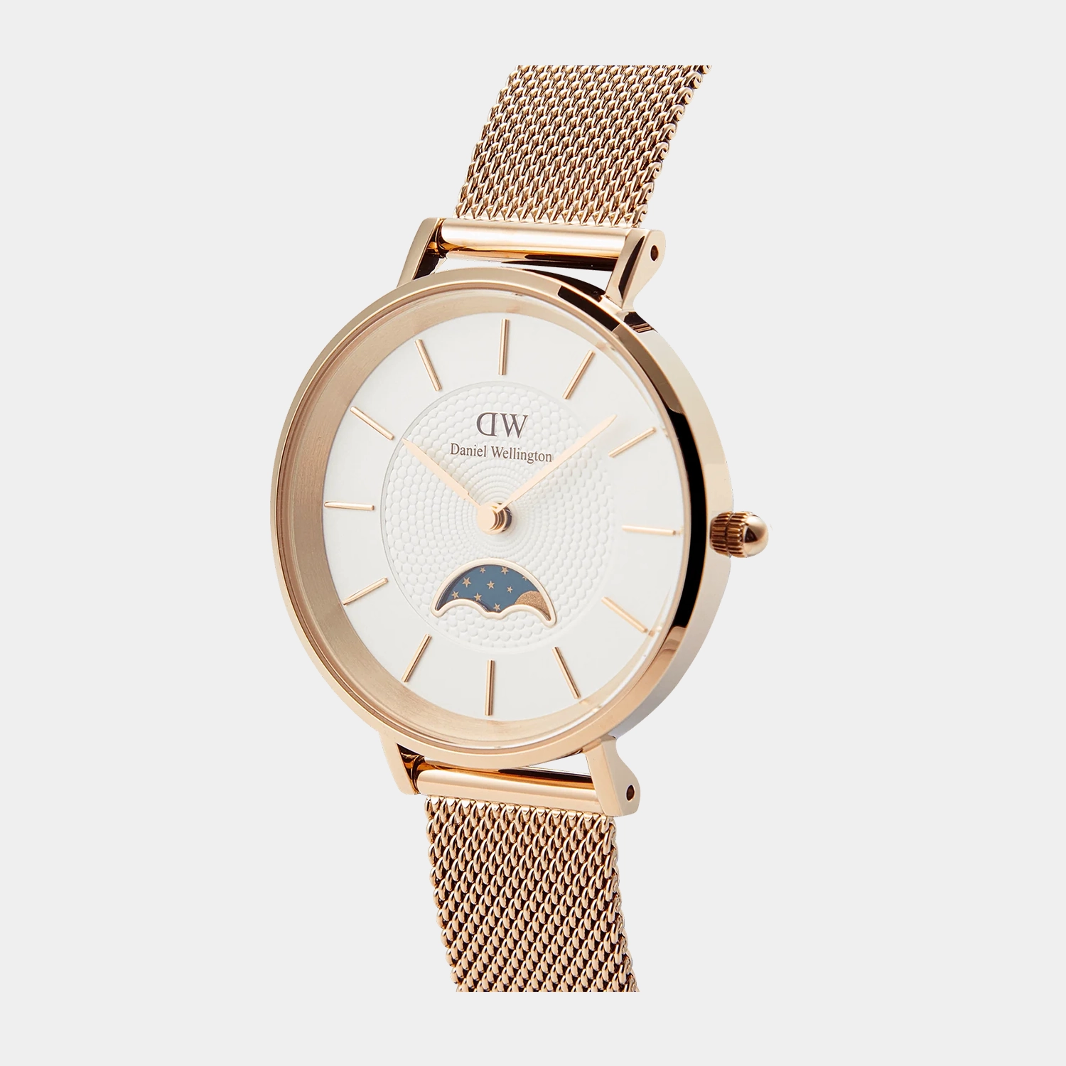 Petite Lune Melrose Women Quartz White Dial Analog Mesh Watch DW00100773