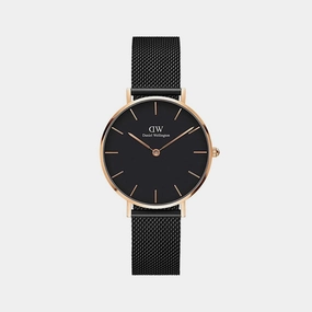 Petite Women's Black Analog Stainless Steel Watch DW00100201