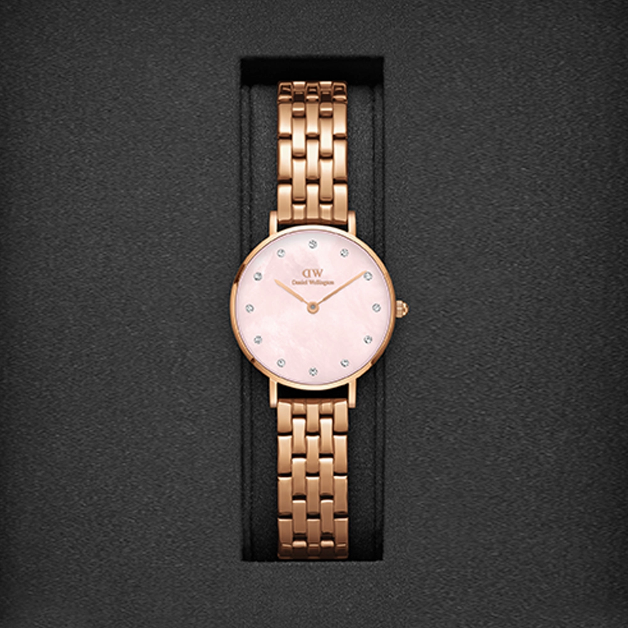 Petite Women's Mother Of Pearl Analog Stainless Steel Watch DW00100617K
