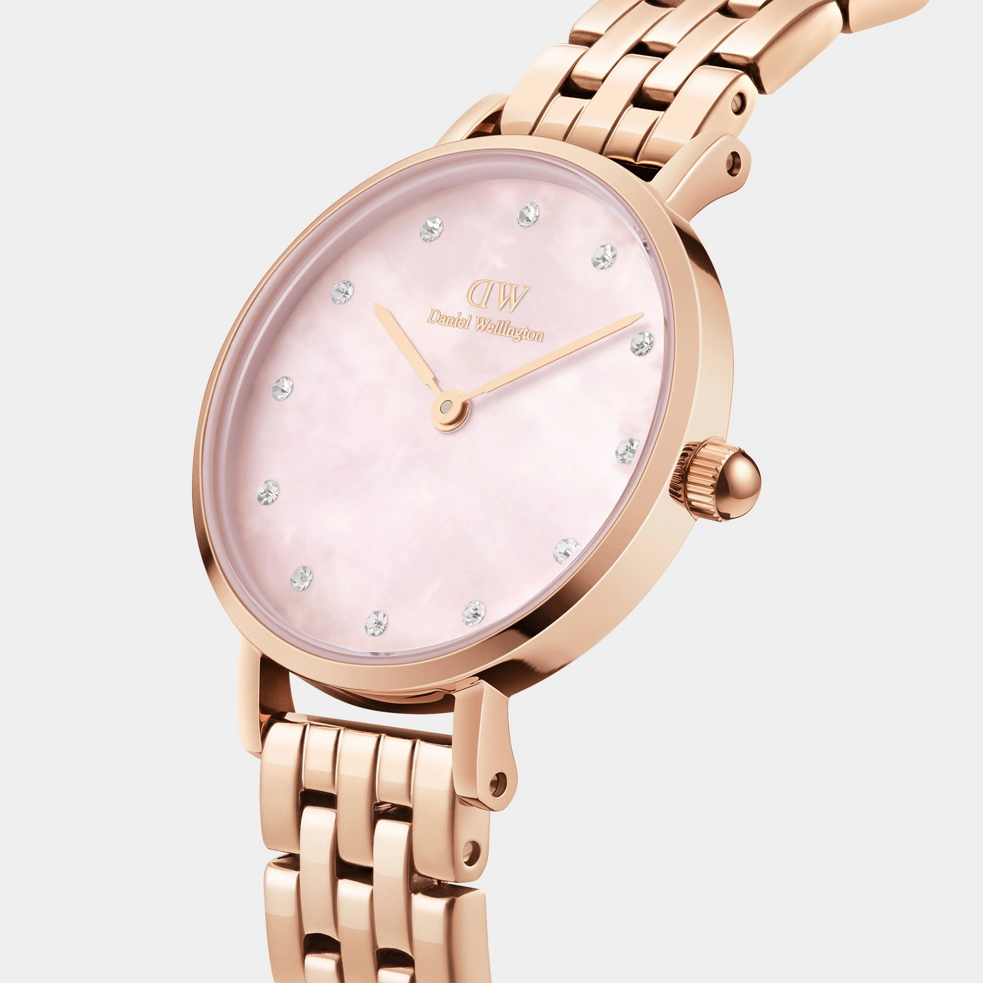 Petite Women's Mother Of Pearl Analog Stainless Steel Watch DW00100617K