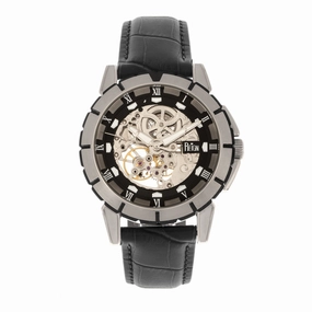 Philippe Automatic Skeleton Leather-Band Watch