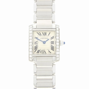 Pre Owned Cartier Tank Francaise Steel Ladies Watch Diamond Set W51003Q3 RW0632